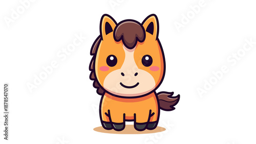 Cute Cartoon Horse Mascot Sitting