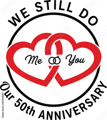 50th wedding anniversary interlocking hearts rings