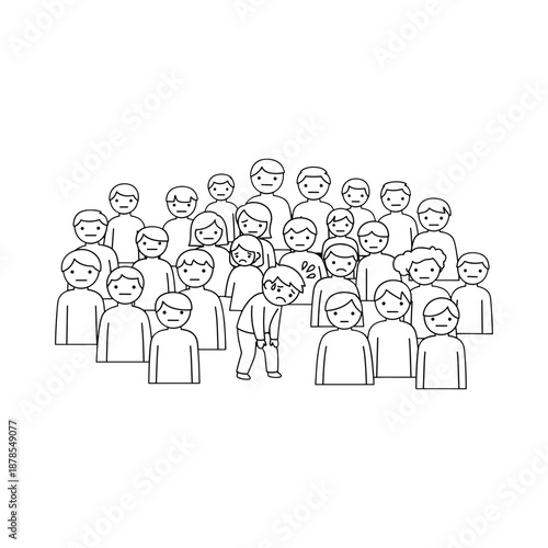 Sad and Vulnerable People Character Illustration