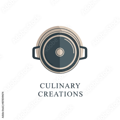Culinary Creations Pot with Lid Graphic Logo.