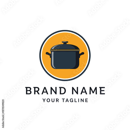 Cooking Pot Logo Design Template Illustration.