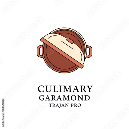 Culinary Garamond Trajan Pro Cooking Pot Illustration.