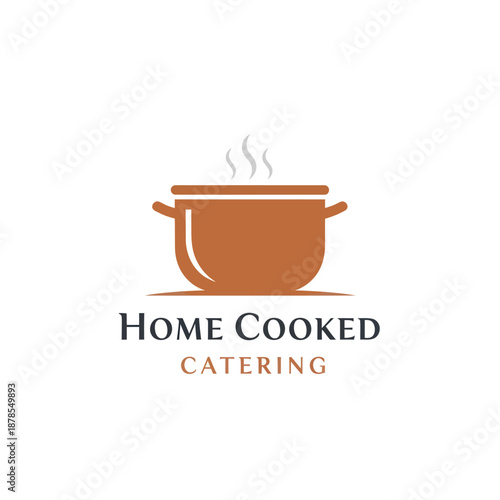 Brown Cooking Pot with Steam Rising.