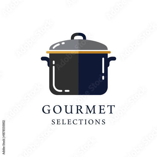Gourmet Cooking Pot Logo Design Element.