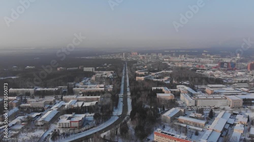 Wallpaper Mural Akademgorodok in winter, Novosibirsk, Russia. Drone aerial view. Torontodigital.ca