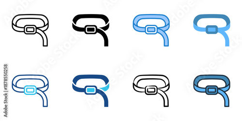 Belt icons set multiple style collection. Editable stroke 
