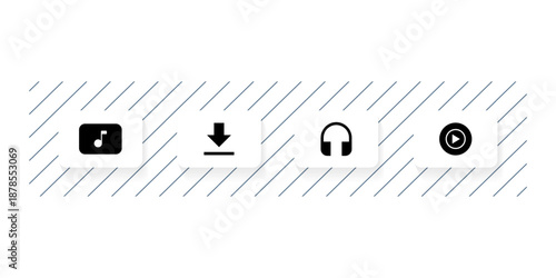 Youtube Premium features icons Ad-free viewing, background play, offline download, youtube music premium
