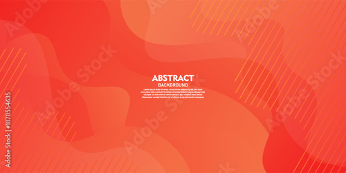 Orange geometric business banner design. Creative banner design with wave shadow shapes and lines on a bright background for a template. Vector Eps10
