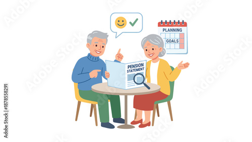 Retirement Planning: Senior Couple Discussing Pension Statement