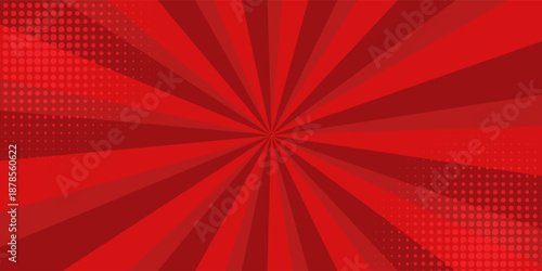 Red comic book background. Pop art halftone style background for magazine, cover, ad, banner, websites