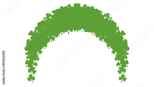 Green Clover Archway Decoration on a White Background