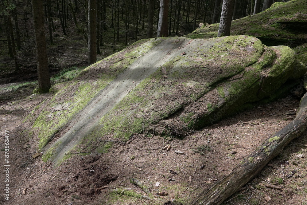 Fototapeta premium Rutschstein bei Erbach-Bullau