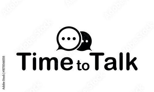time to talk text on white background