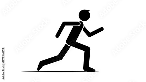 Caring Adult Stick Figure Guiding Child Stick Figure with a Gentle Hand on Shoulder, Isolated Black Background