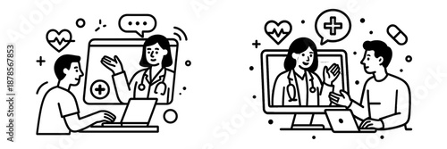 Virtual healthcare consultation for patients and doctors connection