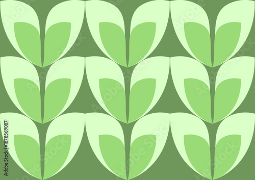 Vector illustration of green leaf pattern