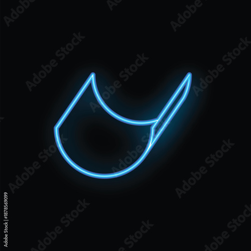 Blue neon sign showing a surgical mask, a symbol of protection during pandemics
