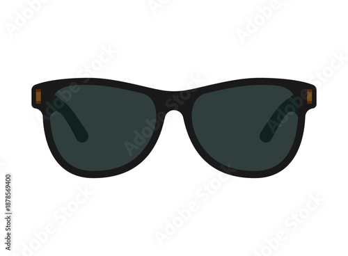 Eyewear sun protection sunglass icon in flat style. Glasses vector illustration on isolated background. Eyeglass sign business concept.