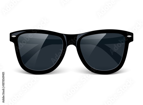Eyewear sun protection sunglass icon in flat style. Glasses vector illustration on isolated background. Eyeglass sign business concept.
