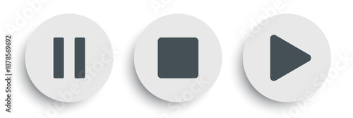 Music player buttons icon in flat style. Sound control vector illustration on isolated background. Media sign business concept.