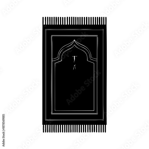 A simple and elegant black prayer rug