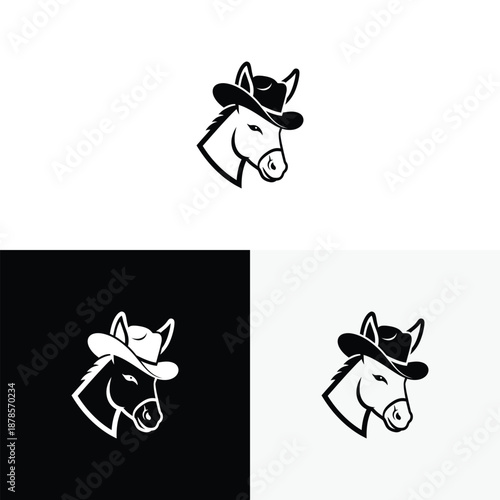 donkey logo vector icon illustration