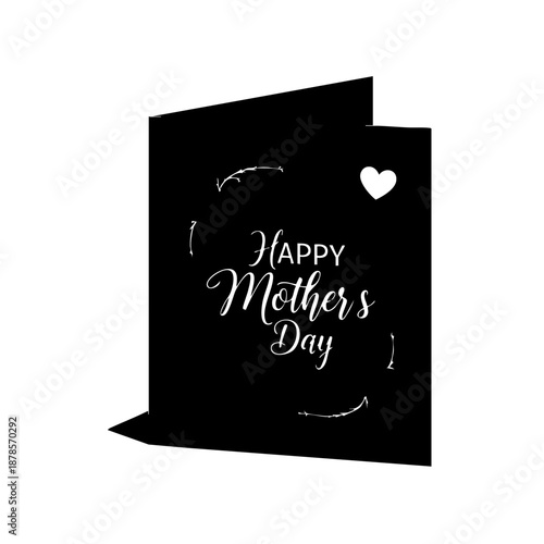 A beautifully designed Mother's Day card with a heartfelt message and a heart symbol. The card is simple and elegant
