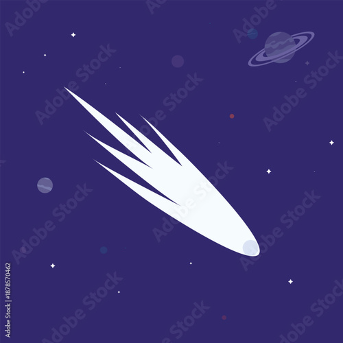 Flying comet icon. Illustration of flying comet vector icon for web design