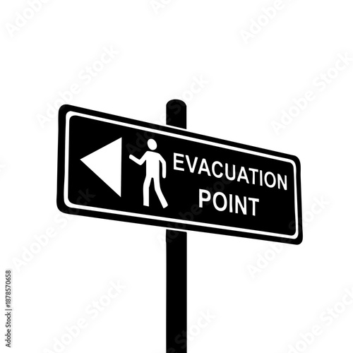An evacuation point signage