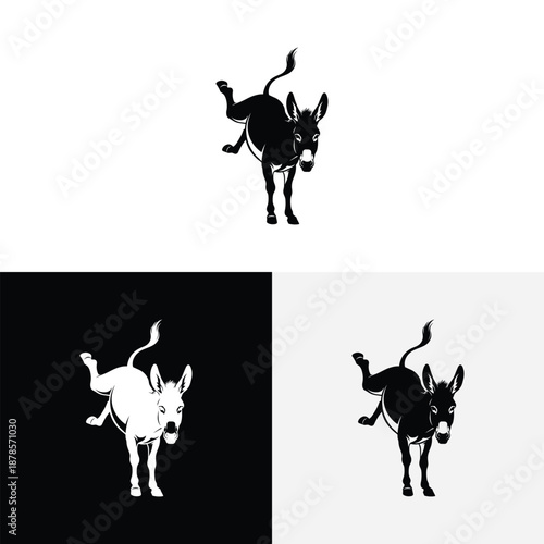 donkey logo vector icon illustration