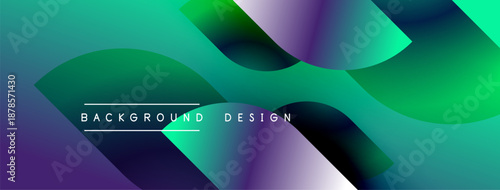 Abstract fluid shapes blend vibrant colors. Purple, green hues create dynamic background design. Modern aesthetic, smooth gradients present.
