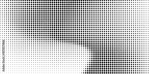 Grunge halftone gradient background. Faded grit noise texture. White and black sand wallpaper. Retro pixelated backdrop. Anime or manga style comic overlay. Vector graphic design textured template