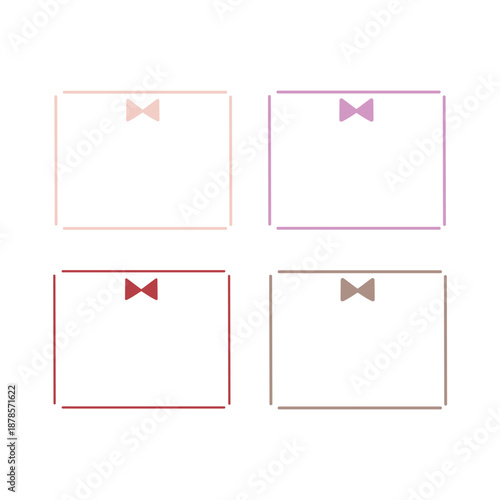 リボンのついた四角いフレーム素材【バレンタイン】