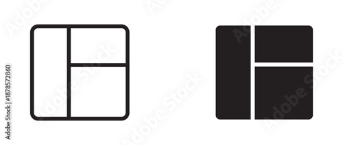 Layout Icon Set Line Style Solid Style Vector Illustration