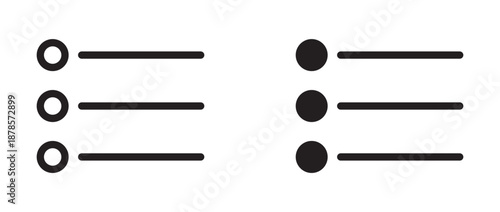 List Icon Set Line Style Solid Style Vector Illustration