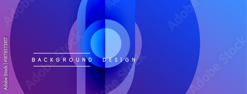 Abstract gradient layers create dynamic visual effect. Purple, blue hues blend, forming circular shapes. Text reads background design.