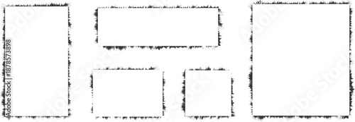 Grunge graffiti stencil frames with spray paint borders. Airbrushing paint banners, splatter ink shapes.