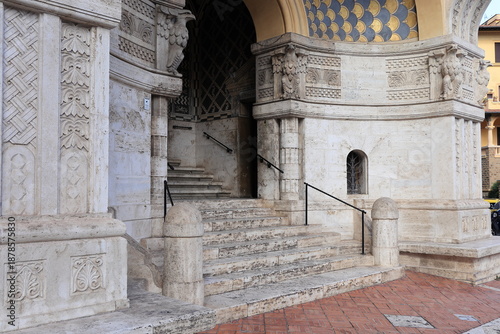 Wallpaper Mural Coppedè Neighbourhood Street View with Ornate Building Entrance in Rome, Italy Torontodigital.ca