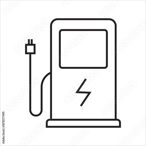 electric charging station symbol on white background