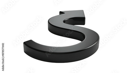 Glossy, metallic 3D letter 