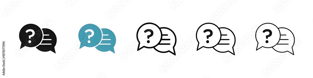 Ταπετσαρία Comment question line icon set, faq line icon, question and answer pictogram, in