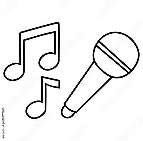 Cartoon Icon Activity Singing Music And Karaoke Simple Digital Design