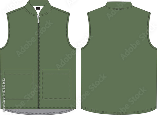 vest flat sketch, mock up, fashion illustration, design