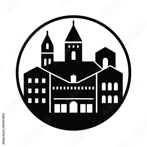 Town Square Buildings Background Icon