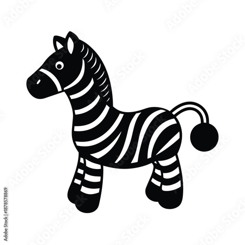Toy Zebra Rattle Baby Icon