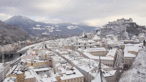 View to Old City, Salzburg, Austria, Winter