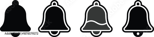 Set of computer hardware and digital device icons, black outline smartphone, laptop, printer, and electronic gear vector design elements.
