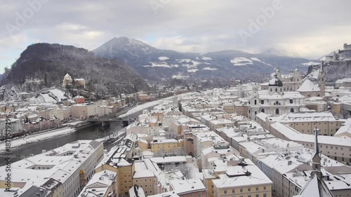 View to Old City, Salzburg, Winter