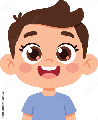 Wallpaper Mural Cute Happy Boy Face Cartoon Character Torontodigital.ca