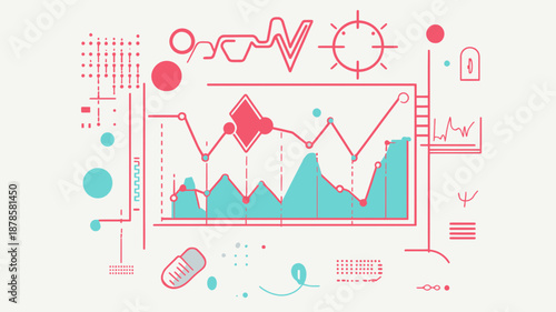 Infographic with Graphs and Charts Elements.